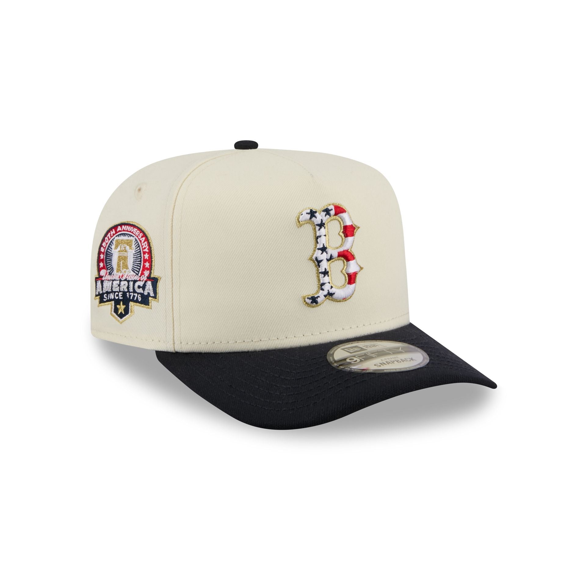 Boston Red Sox Chrome White Stars and Stripes 9FIFTY A-Frame Snapback Hat