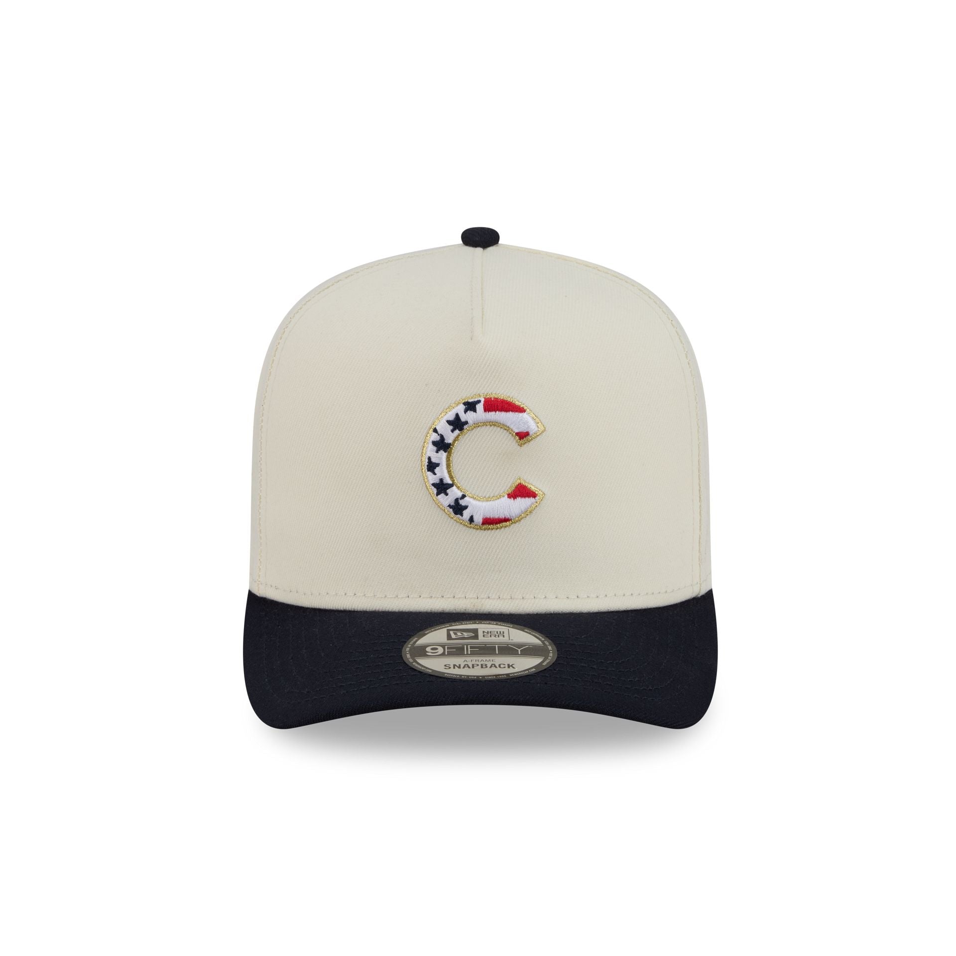 Chicago Cubs Chrome White Stars and Stripes 9FIFTY A-Frame Snapback Hat