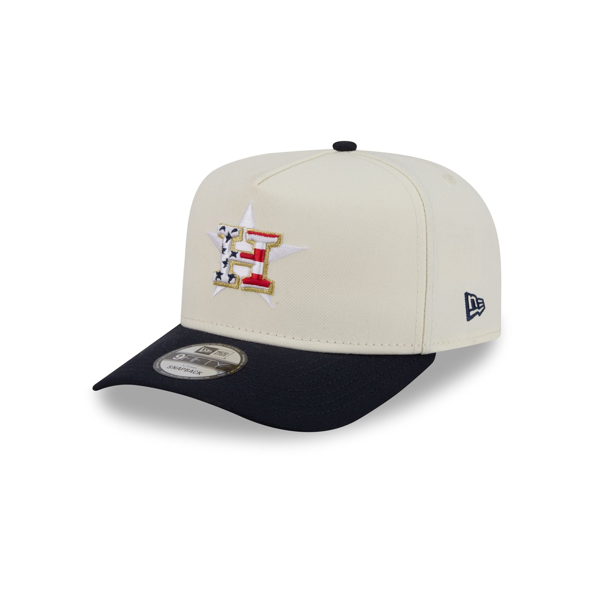 Houston Astros Chrome White Stars and Stripes 9FIFTY A-Frame Snapback Hat