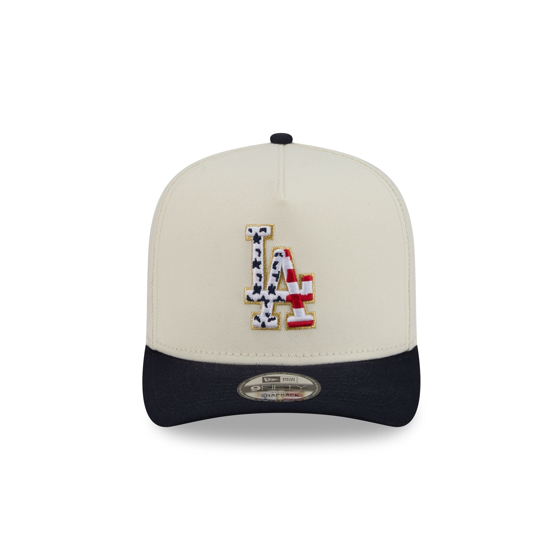 Los Angeles Dodgers Chrome White Stars and Stripes 9FIFTY A-Frame Snapback Hat