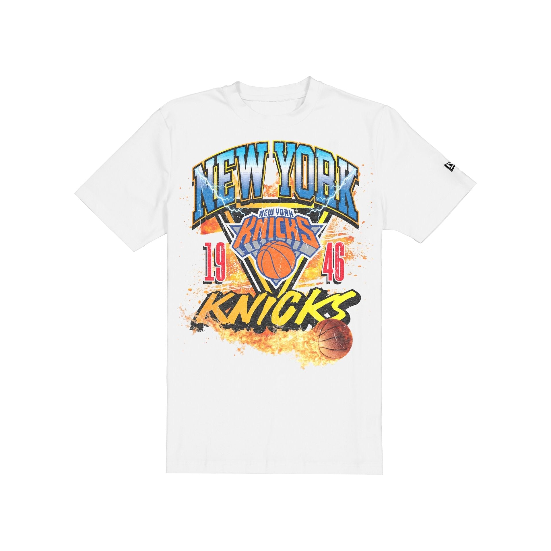New York Knicks Lifestyle Graphics Fireball White T-Shirt
