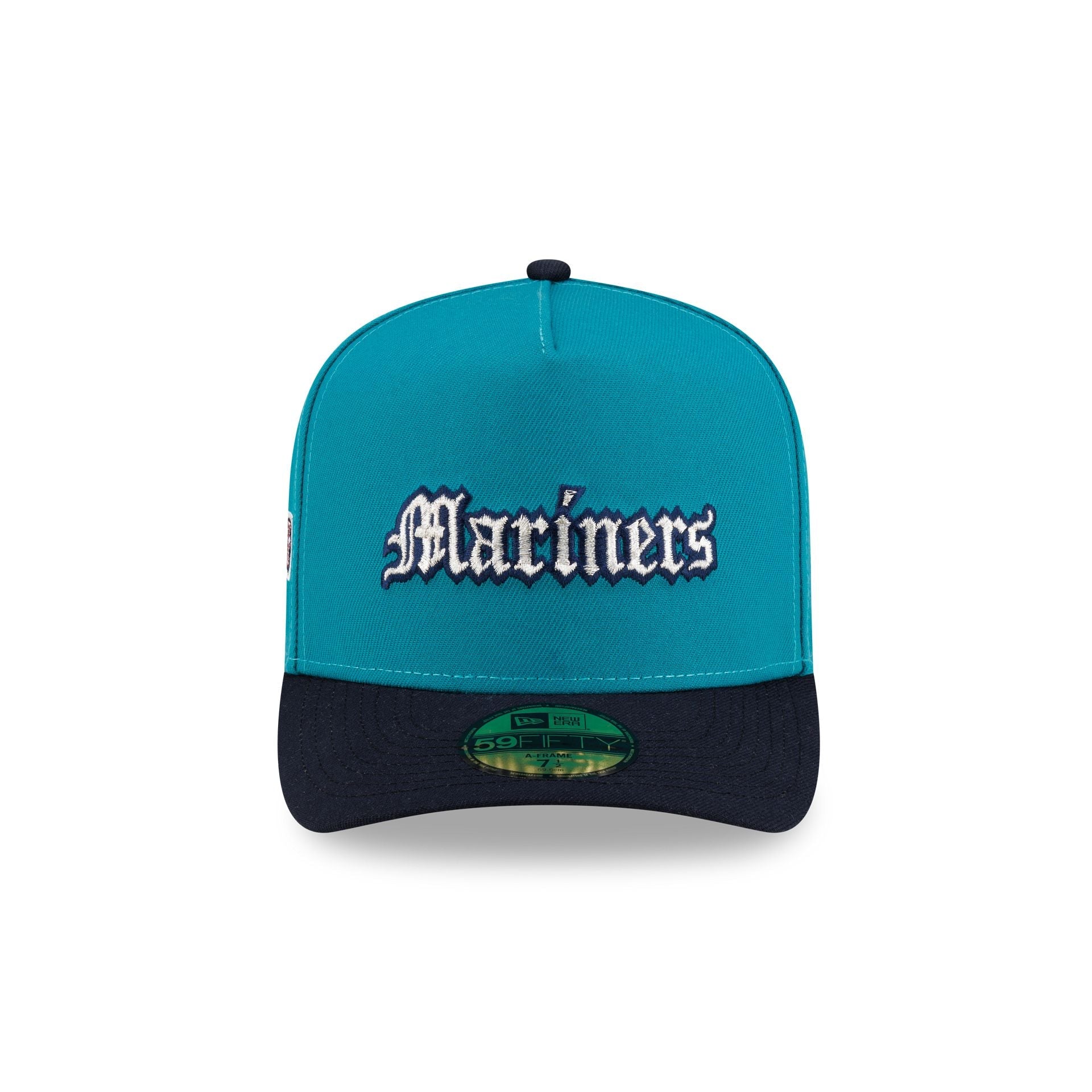 Just Caps Gothic Script Seattle Mariners 59FIFTY A-Frame Fitted Hat