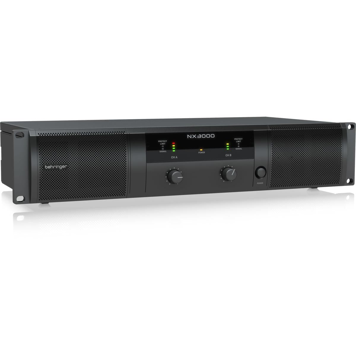 Behringer NX3000 3000W Ultra-Lightweight Class-D Power Amplifier, Bundle with 2x