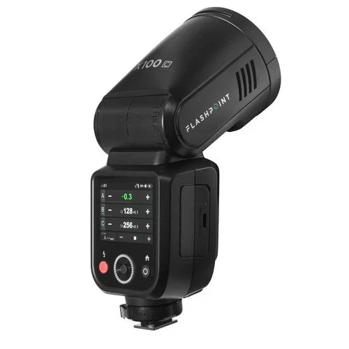 Flashpoint X100 TTL R2 On Camera Li-on Round Head Flash For Canon, Godox V100 C