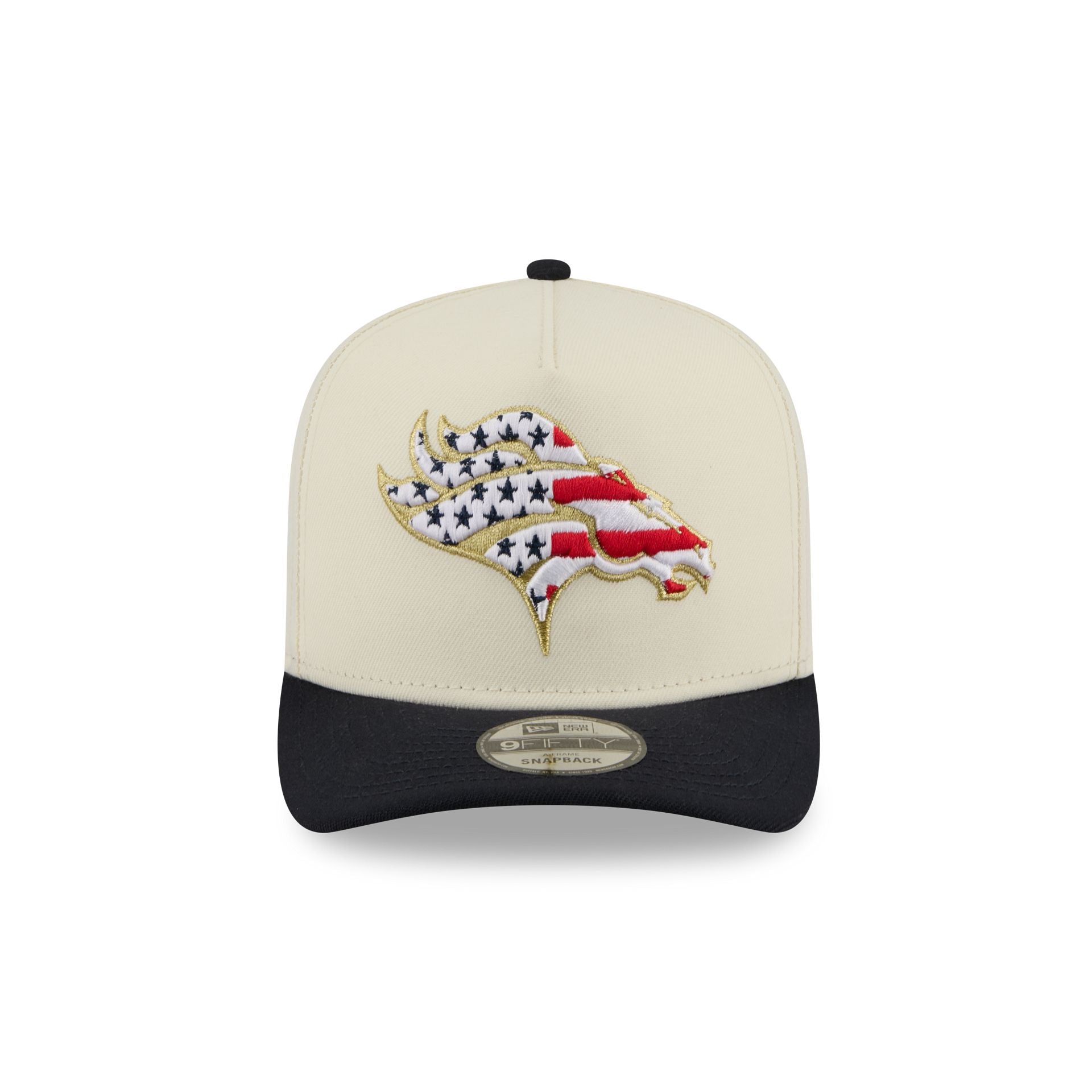Denver Broncos Chrome White Stars and Stripes 9FIFTY A-Frame Snapback Hat