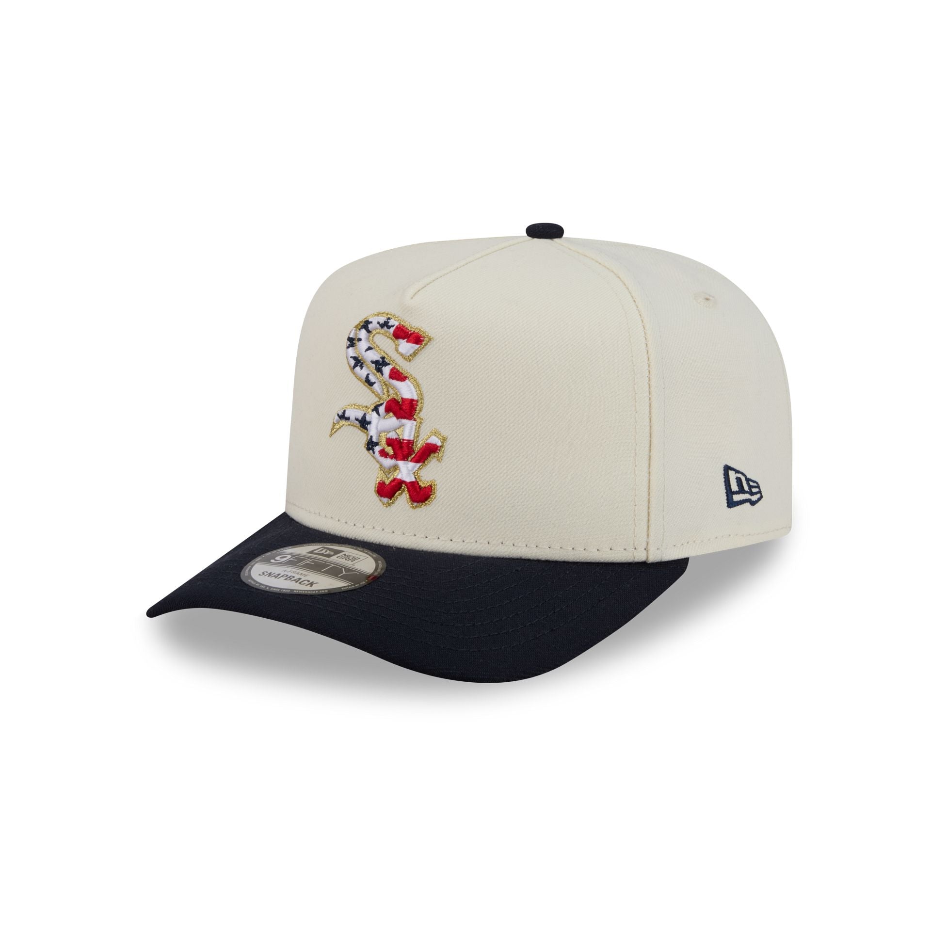 Chicago White Sox Chrome White Stars and Stripes 9FIFTY A-Frame Snapback Hat