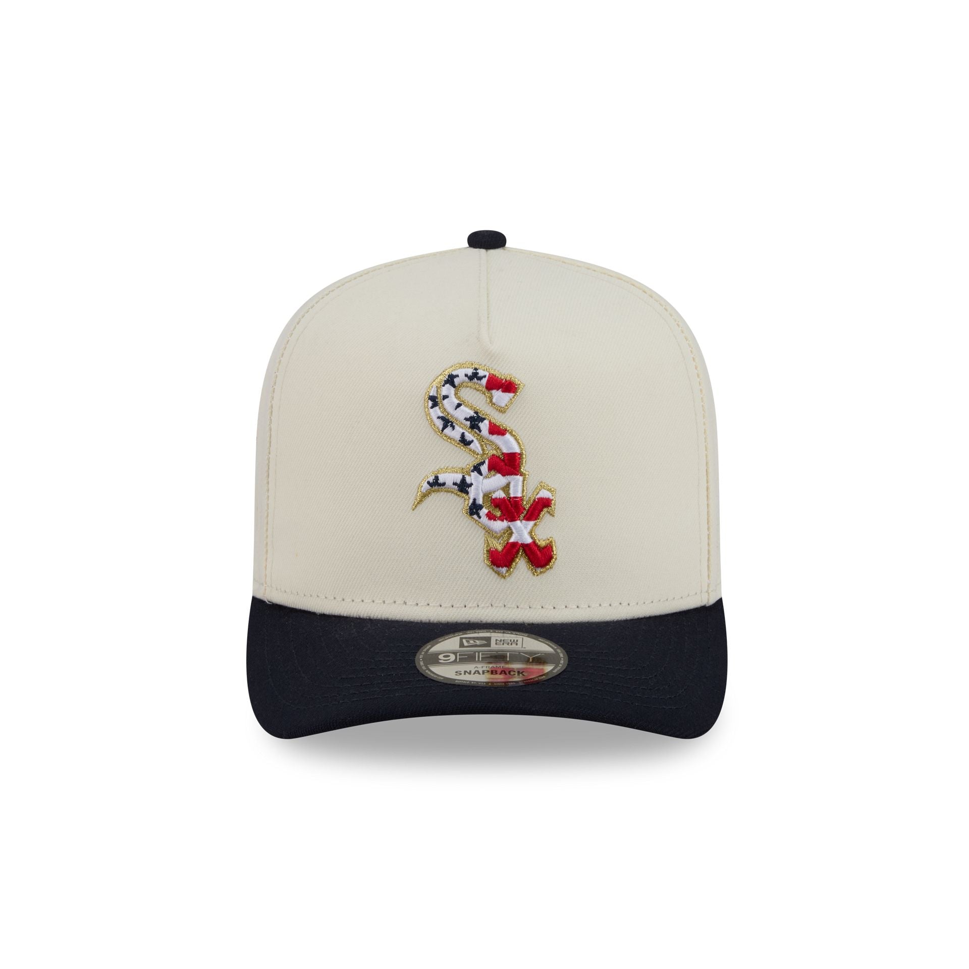 Chicago White Sox Chrome White Stars and Stripes 9FIFTY A-Frame Snapback Hat
