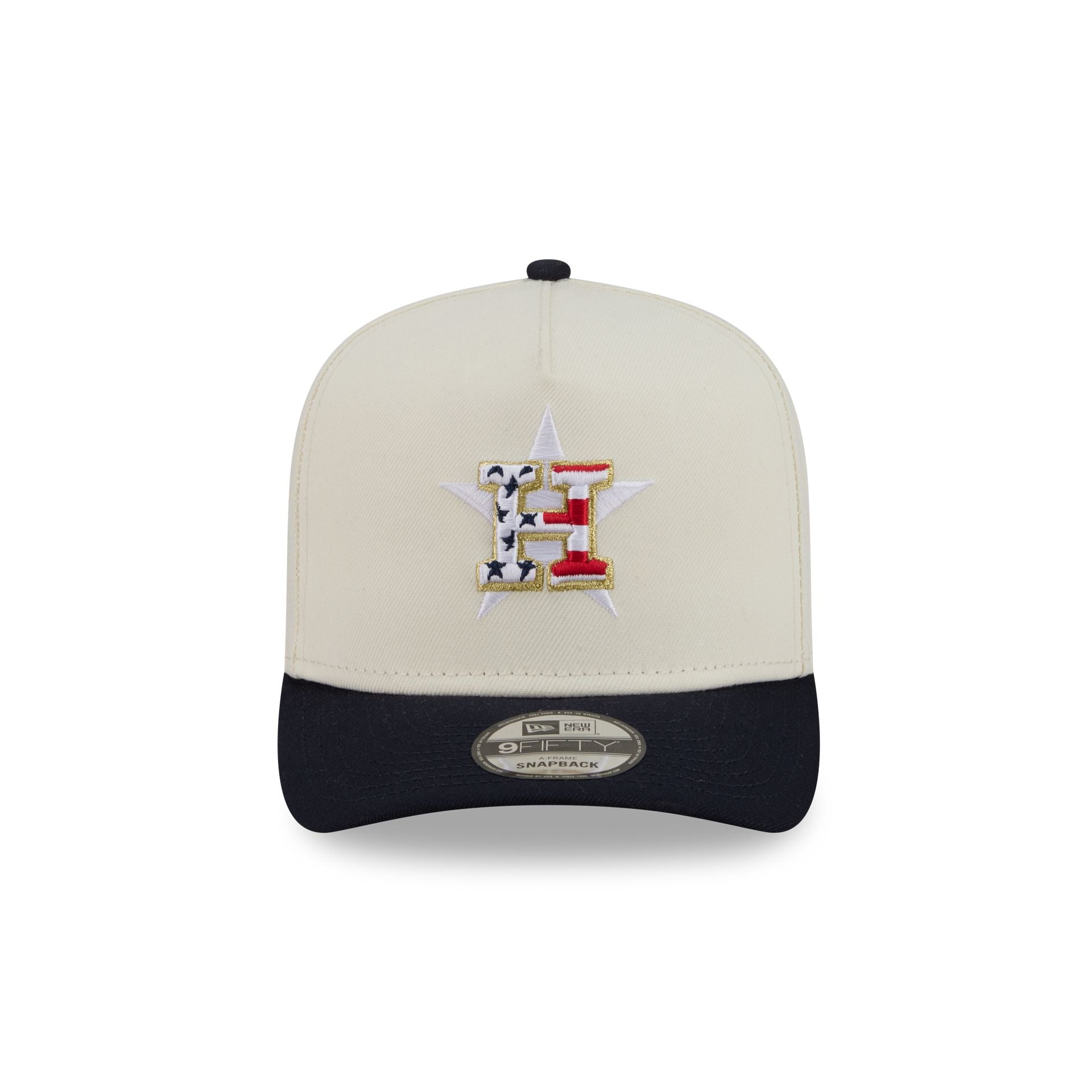 Houston Astros Chrome White Stars and Stripes 9FIFTY A-Frame Snapback Hat
