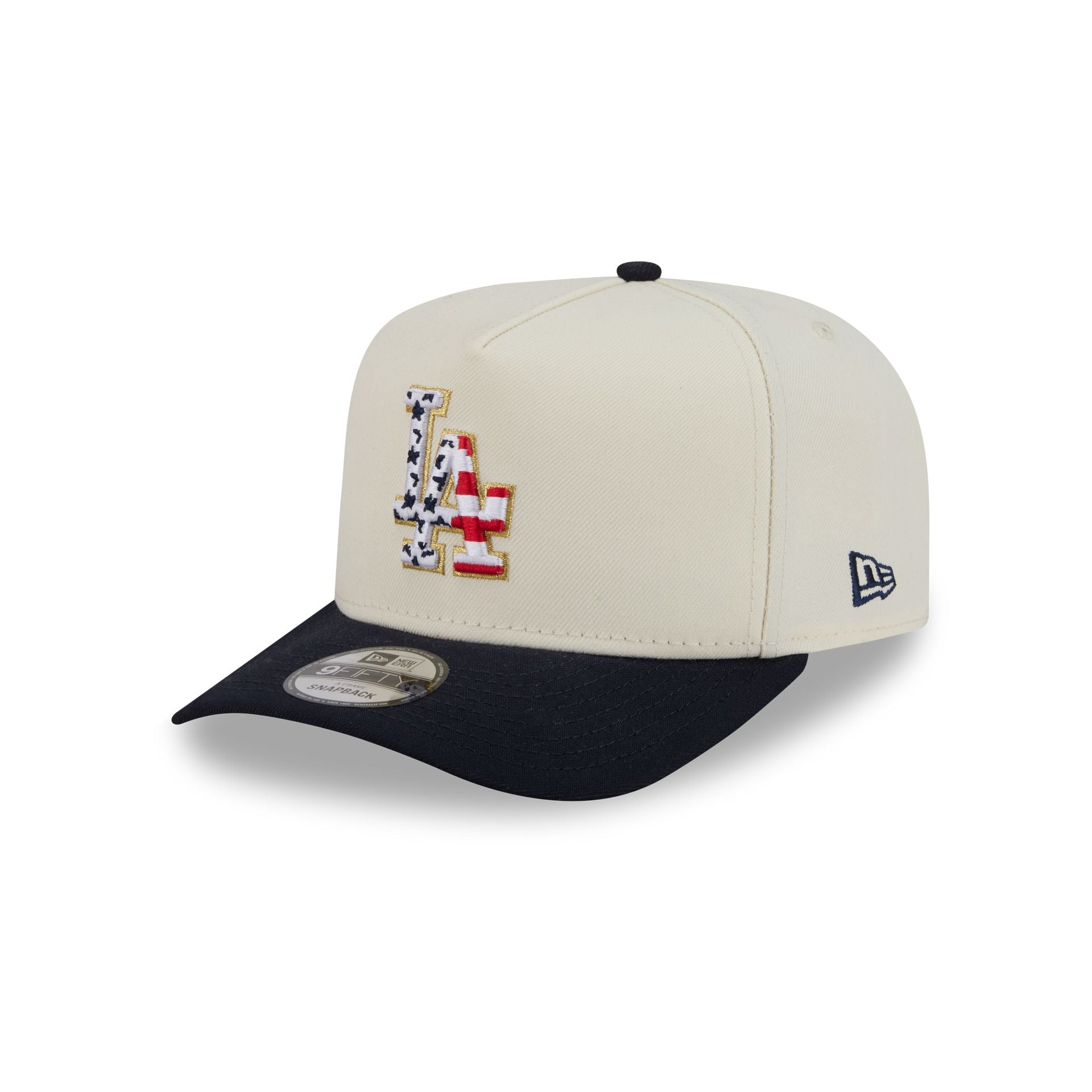 Los Angeles Dodgers Chrome White Stars and Stripes 9FIFTY A-Frame Snapback Hat