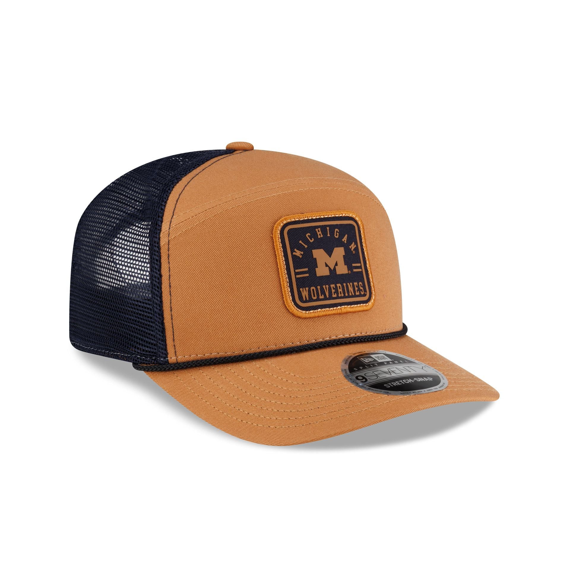 Michigan Wolverines Light Bronze Split Panel 9SEVENTY Trucker Hat