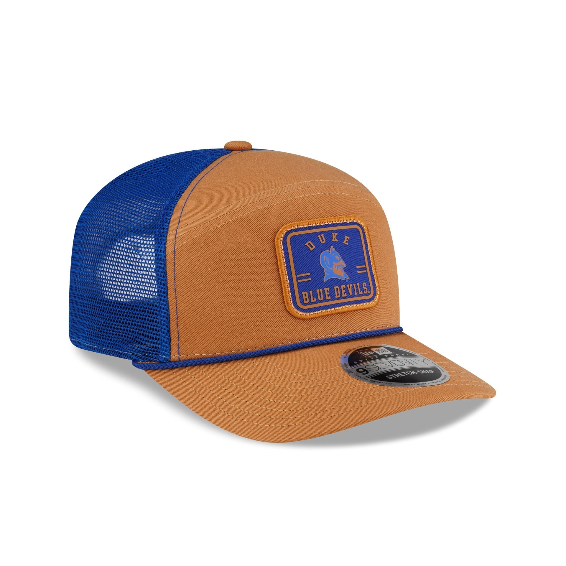 Duke Blue Devils Light Bronze Split Panel 9SEVENTY Trucker Hat