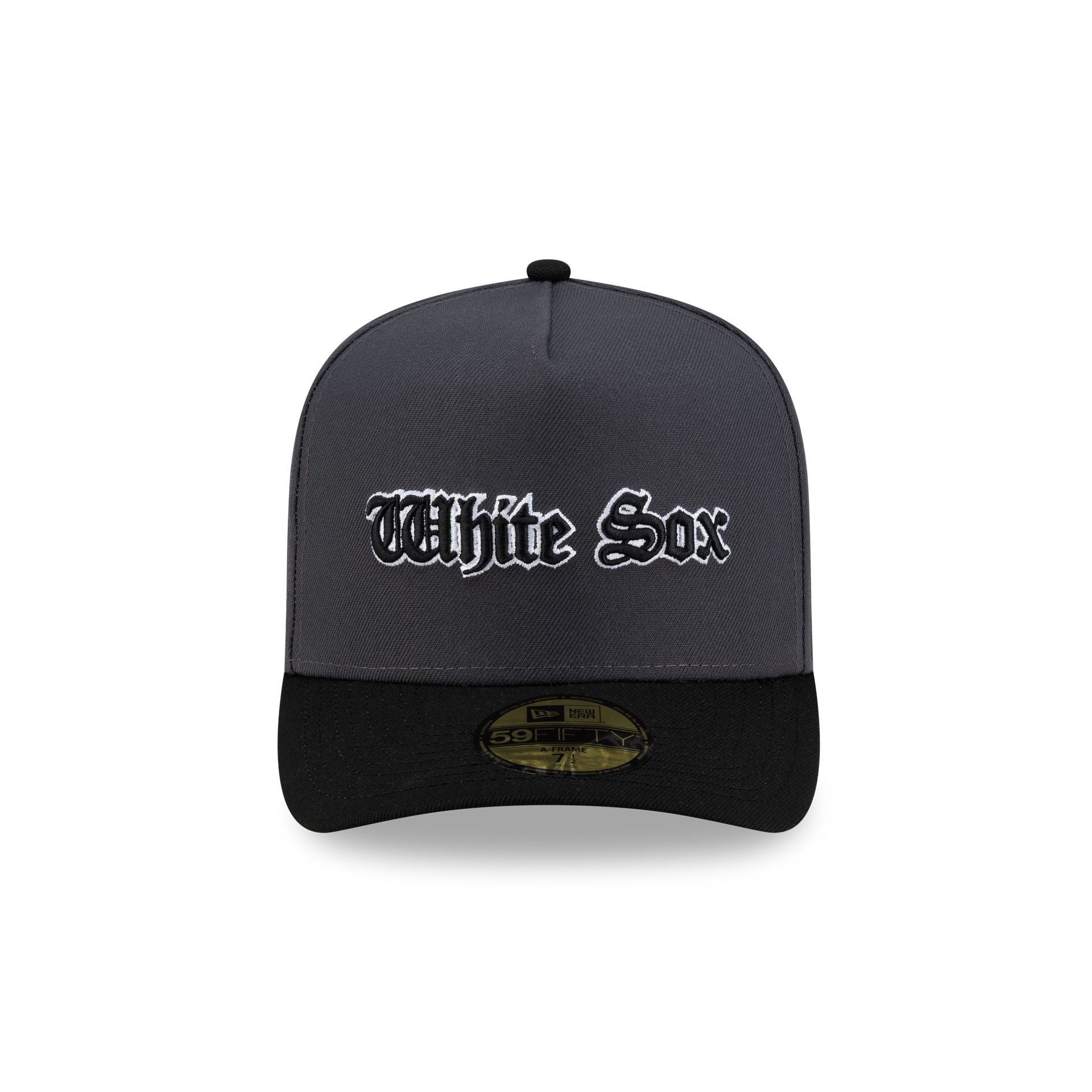 Just Caps Gothic Script Chicago White Sox 59FIFTY A-Frame Fitted Hat