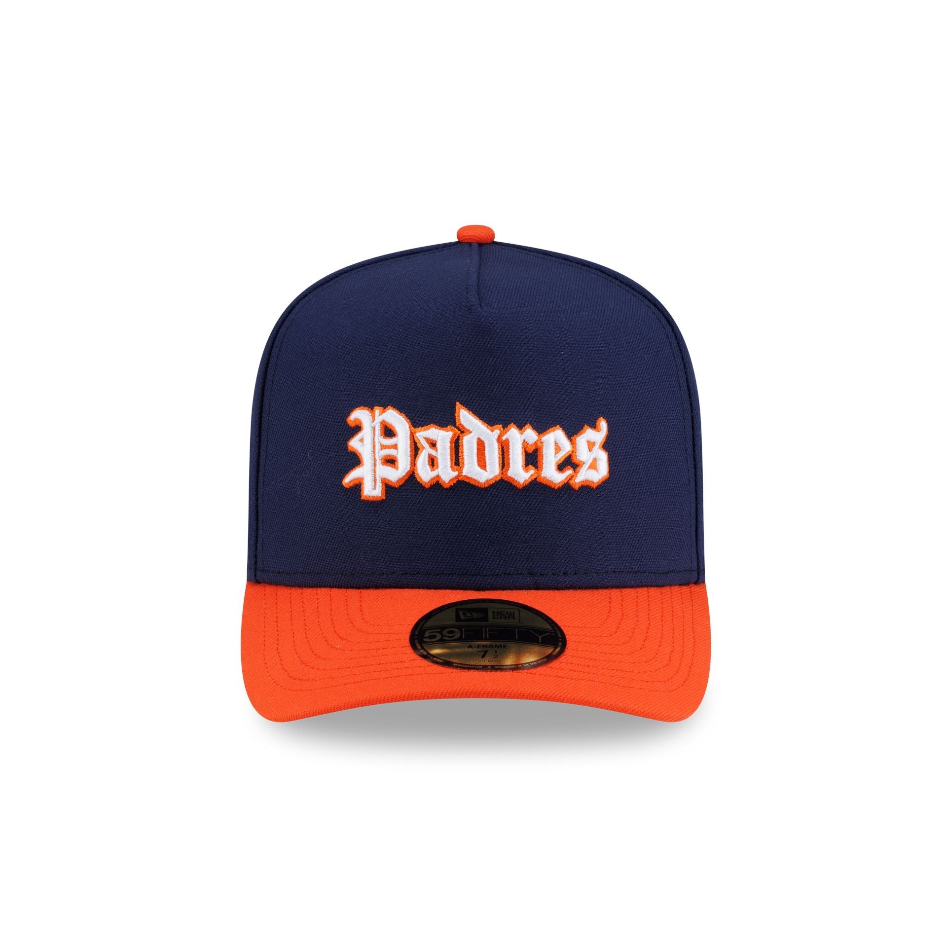 Just Caps Gothic Script San Diego Padres 59FIFTY A-Frame Fitted Hat