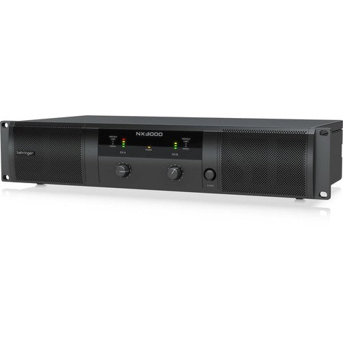 Behringer NX3000 3000W Ultra-Lightweight Class-D Power Amplifier, Bundle with 2x